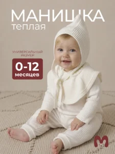 Манишка для малышей вязаная
