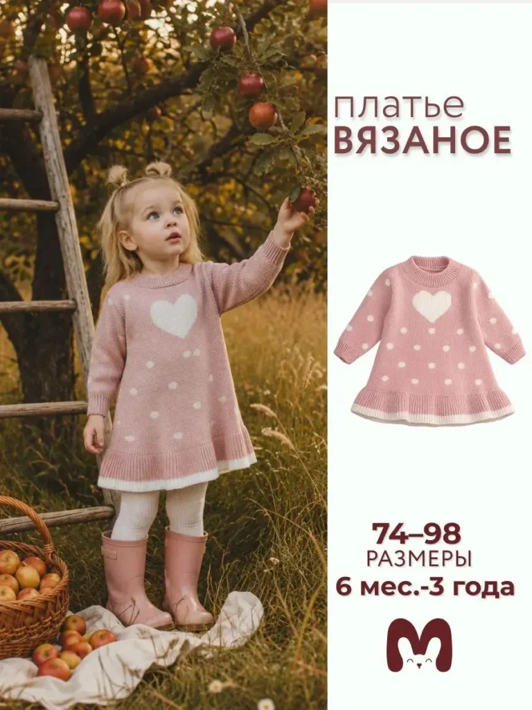 Платье вязаное теплое 